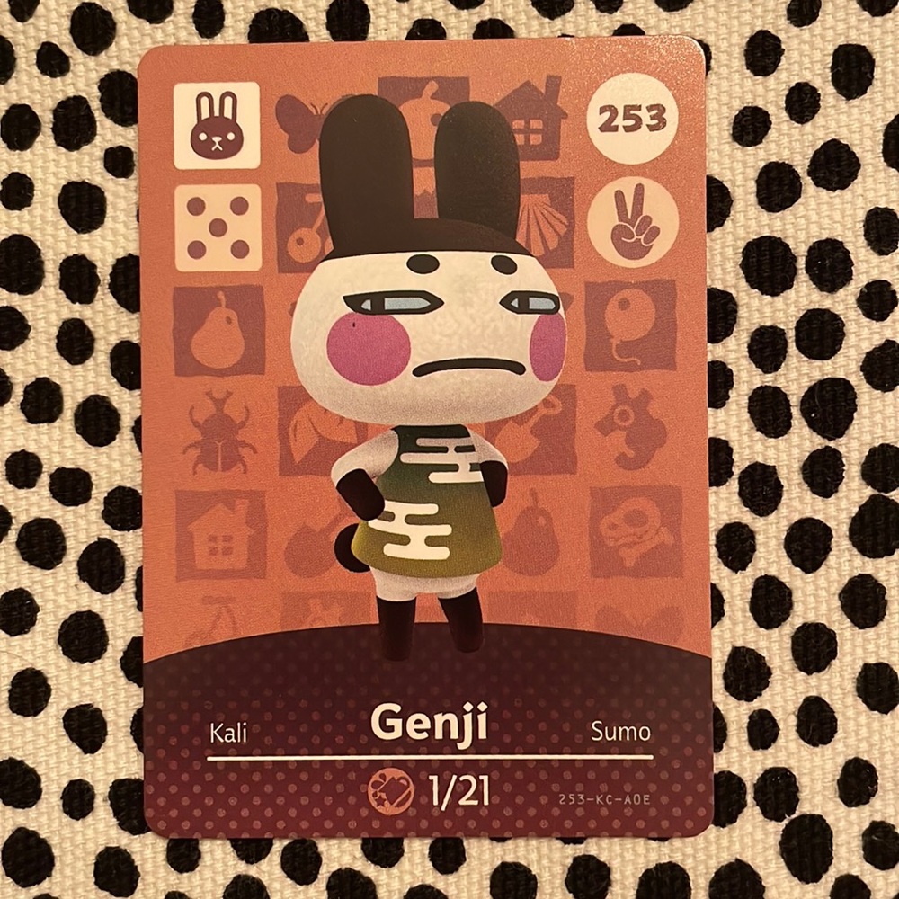 Genuine ACNH Genji amiibo card